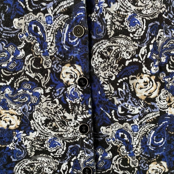 Christopher & Banks Blue Floral Cardigan Sweater Top - Picture 4 of 8